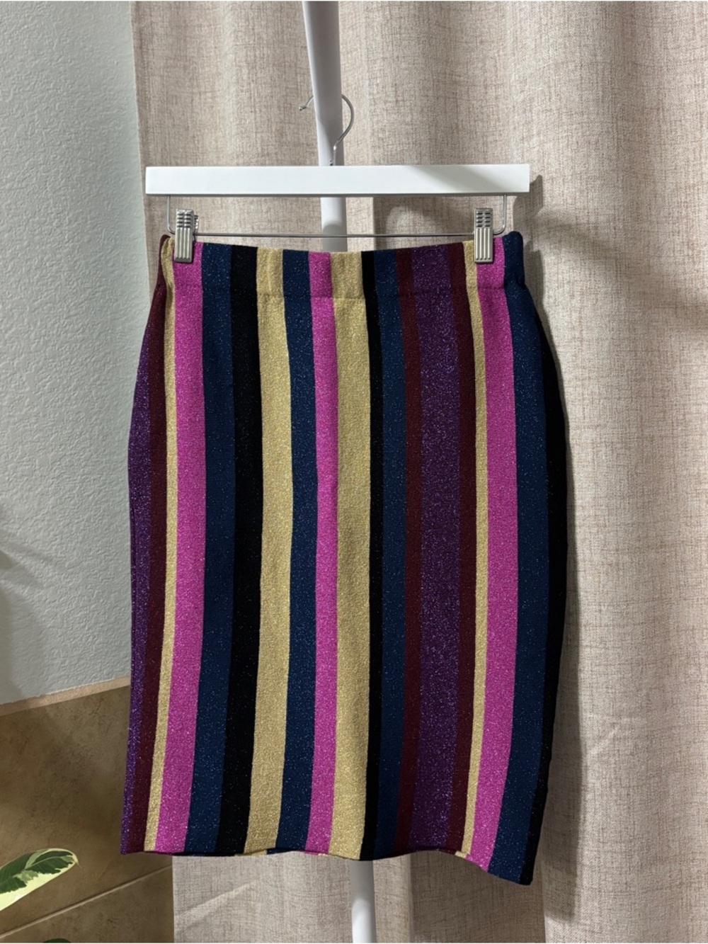 RACHEL Rachel Roy Metallic Stripe Bodycon Skirt Size Small